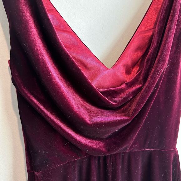 Revelry Dakota Velvet Maxi Dress Bridesmaid Holiday Deep Burgundy 2 - Picture 7 of 11